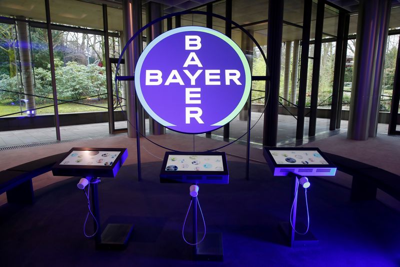FILE PHOTO: The logo of Bayer AG is seen in