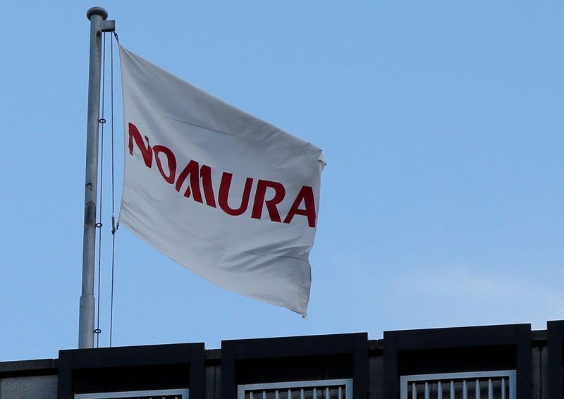 FILE PHOTO: The logo of Nomura Holdings is seen near