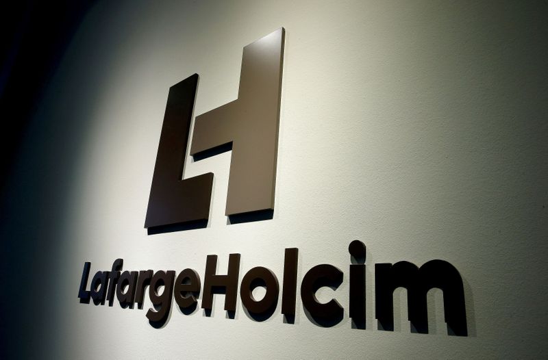 FILE PHOTO: The logo of LafargeHolcim, the world’s largest cement