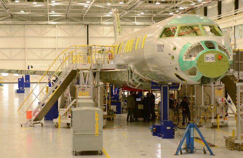 FILE PHOTO: Bombardier Inc’s Global 7000 business jet flight test