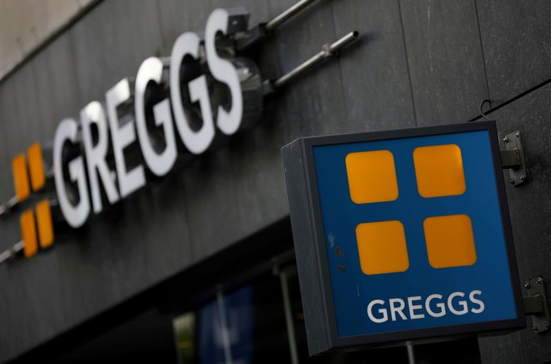 FILE PHOTO: Signage and logo pictured outside a Greggs store