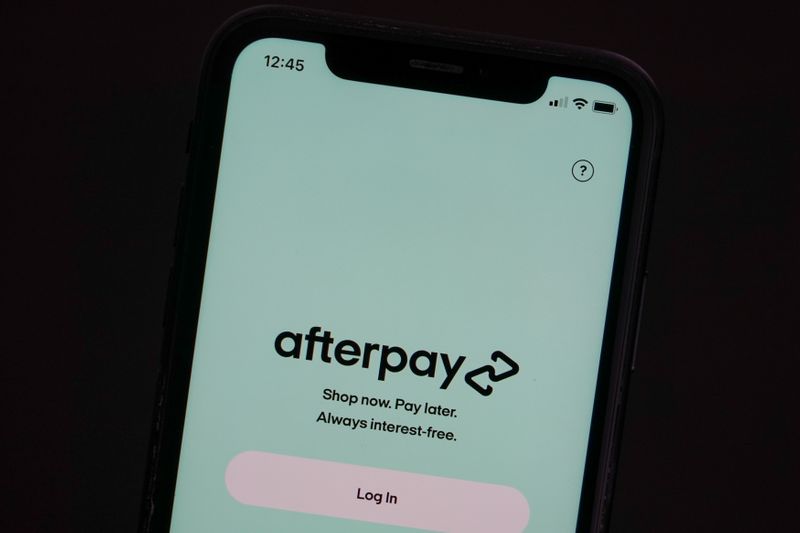 An illustration of the Afterpay app on a mobile phone