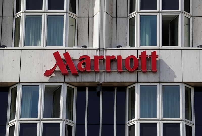 FILE PHOTO: Logo of Marriott hotel is seen in Vienna