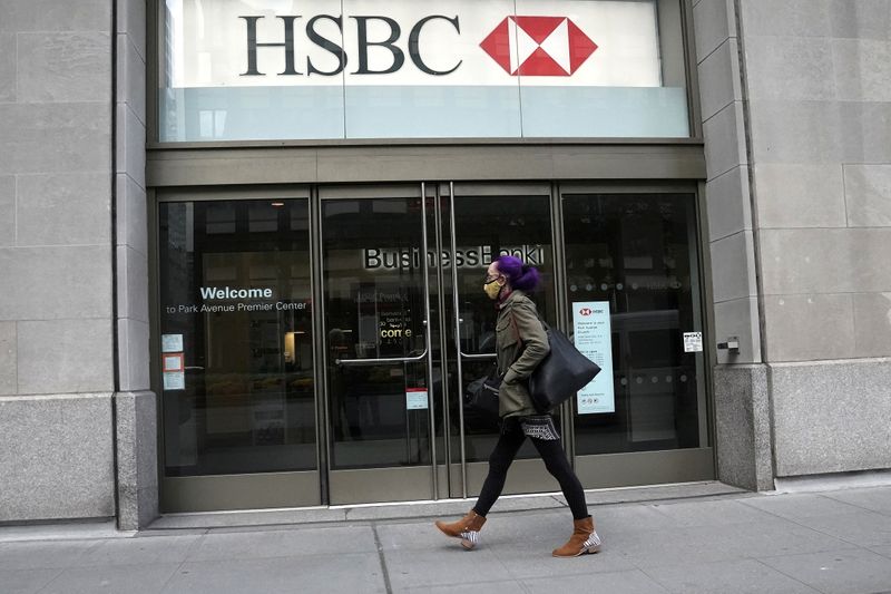 FILE PHOTO: An HSBC bank is pictured in New York