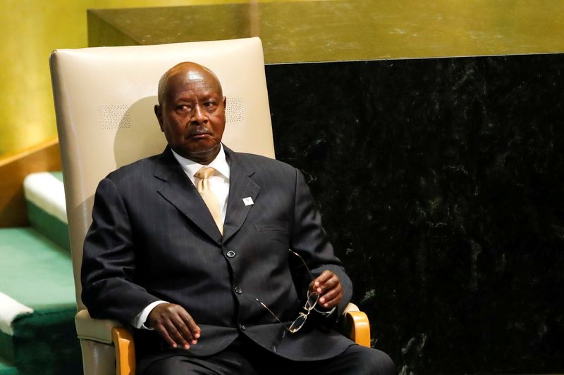 FILE PHOTO: Ugandan President Kaguta Museveni waits to address the