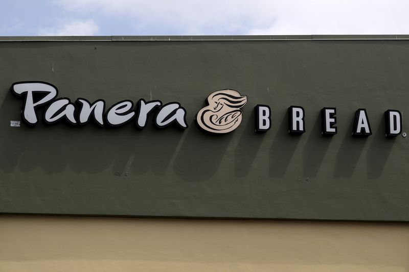 FILE PHOTO: A Panera restaurant logo is pictured on a