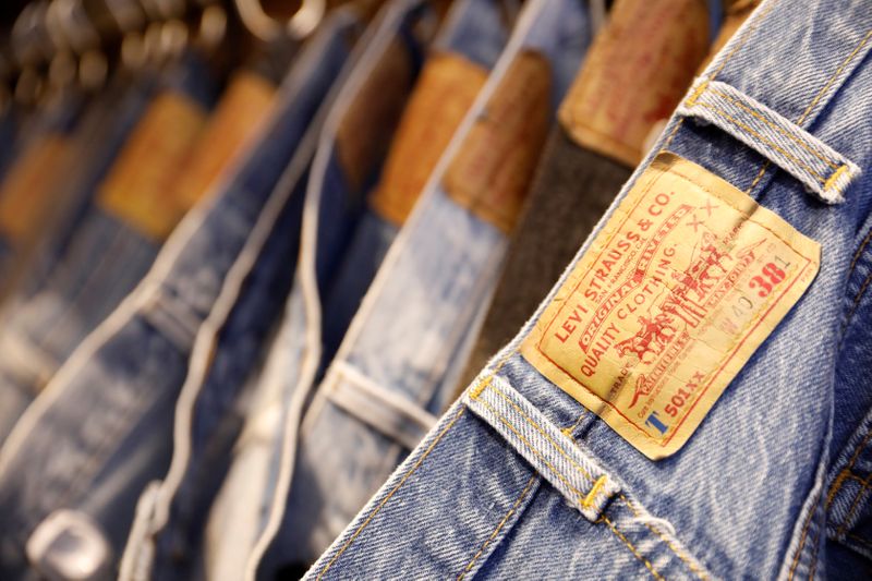 FILE PHOTO: Jeans are displayed at a Levi Strauss store
