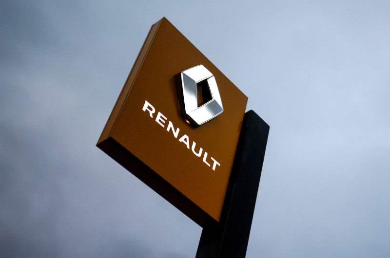 FILE PHOTO: The logo of Renault carmaker is pictured at