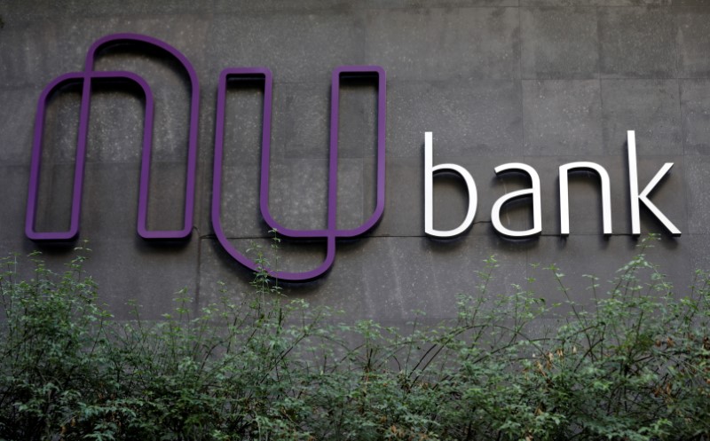 The logo of Nubank, a Brazilian FinTech startup, is pictured