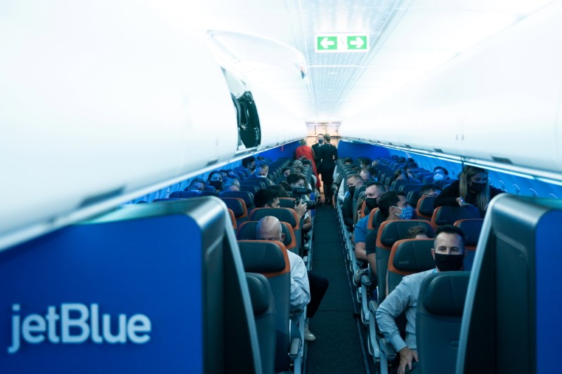 JetBlue event marking first transatlantic flight between New York and