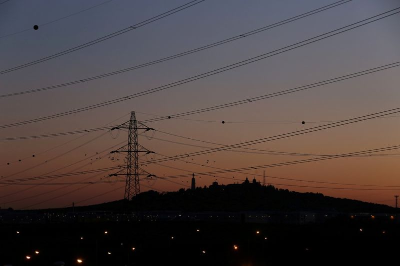 FILE PHOTO: Power lines connecting pylons of high-tension electricity are