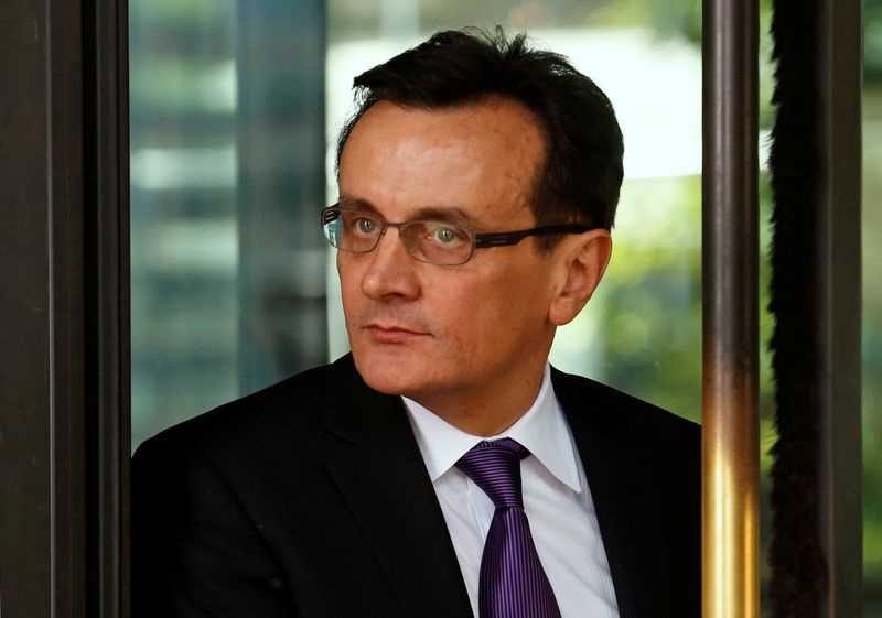 FILE PHOTO: Chief Executive of AstraZeneca Pascal Soriot leaves after