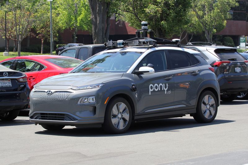 FILE PHOTO: A vehicle equipped with Pony.ai’s self-driving technology is