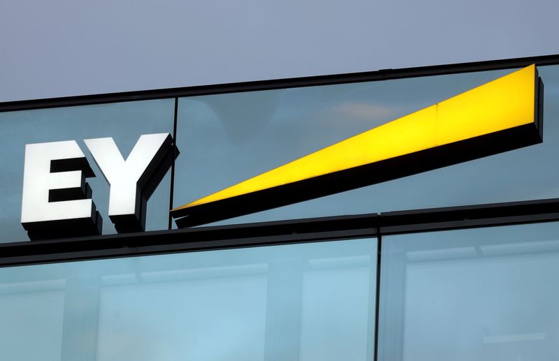 FILE PHOTO: Logo of of Ernst & Young is seen