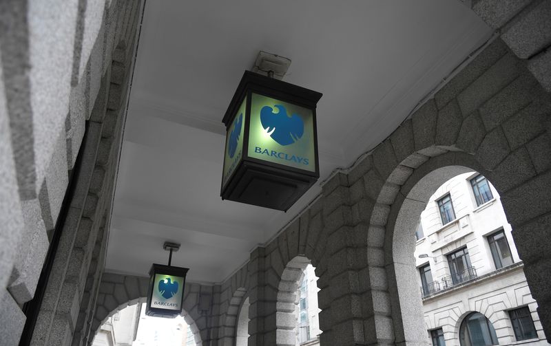 FILE PHOTO: The logo of Barclays bank is seen on