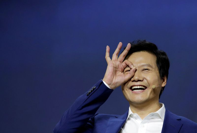 Xiaomi founder and CEO Lei Jun attends a launch ceremony