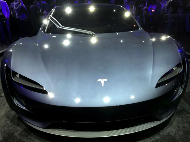 Tesla’s new Roadster is unveiled during a presentation in Hawthorne