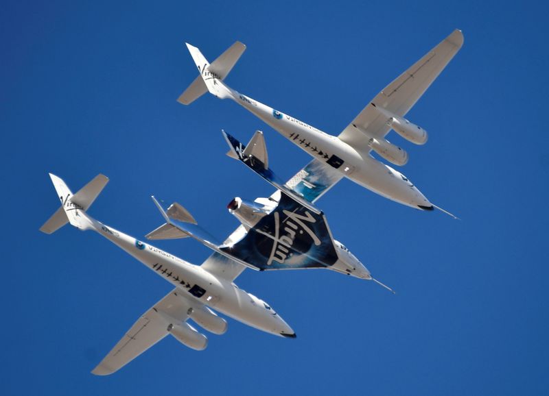 FILE PHOTO: Virgin Galactic rocket plane, the WhiteKnightTwo carrier airplane,