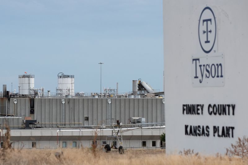 FILE PHOTO: Tyson Fresh Meats processing plant is seen three