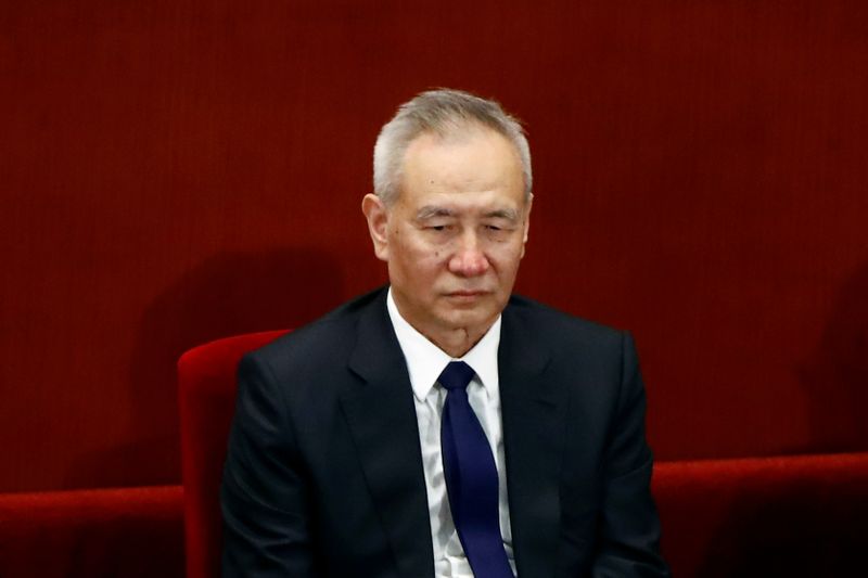 Chinese Vice Premier Liu He attends the closing session of