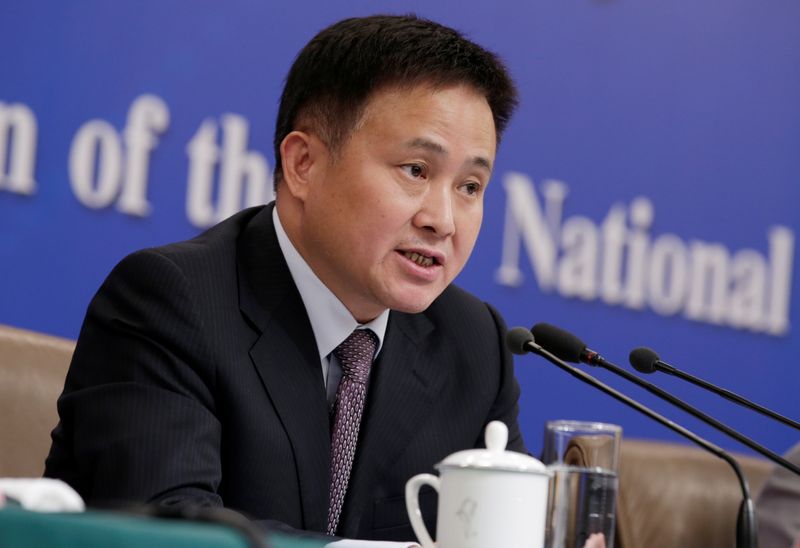 Pan Gongsheng, vice governor of the PBOC, attends a news