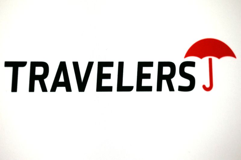 FILE PHOTO: The logo Travelers Companies Inc (TRV) is seen