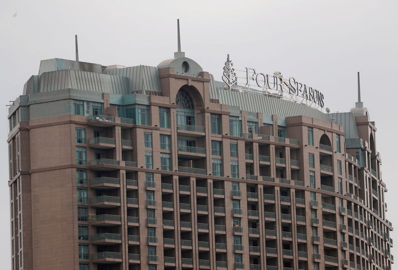 A view of the Four Seasons Hotel is seen in