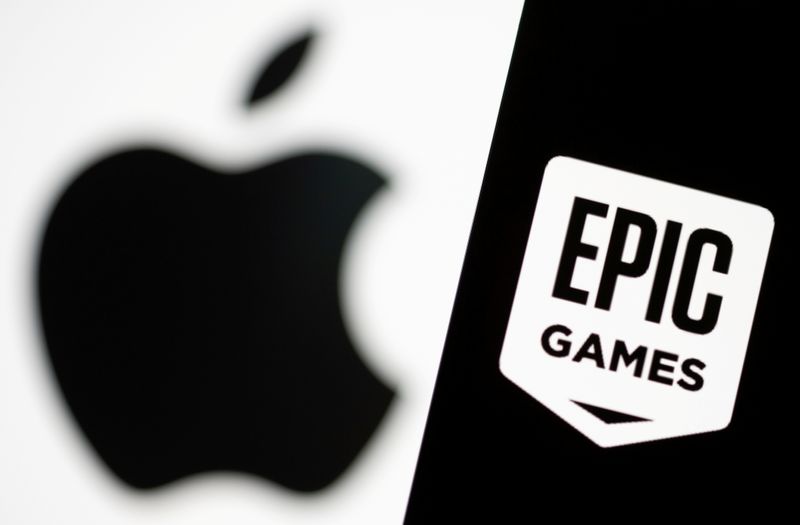 FILE PHOTO: Smartphone with Epic Games logo is seen in