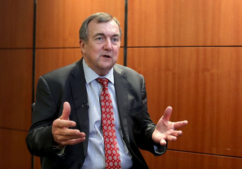 Mark Bristow, chief executive officer of Barrick Gold, speaks during