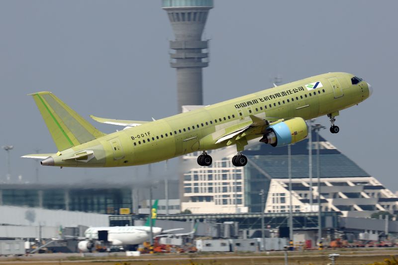 FILE PHOTO: The fifth prototype of China’s home-built C919 passenger