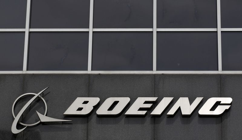 FILE PHOTO: Photo of Boeing logo at their headquarters in