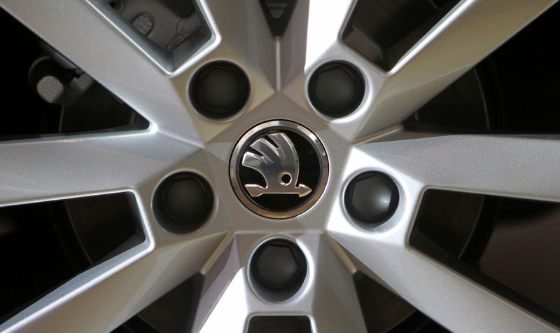 FILE PHOTO: A logo is seen on a wheel of