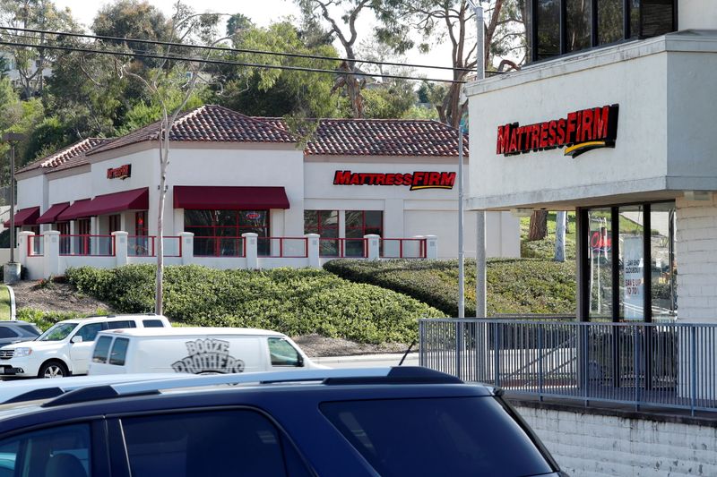 FILE PHOTO: Two Mattress Firm stores are shown on either