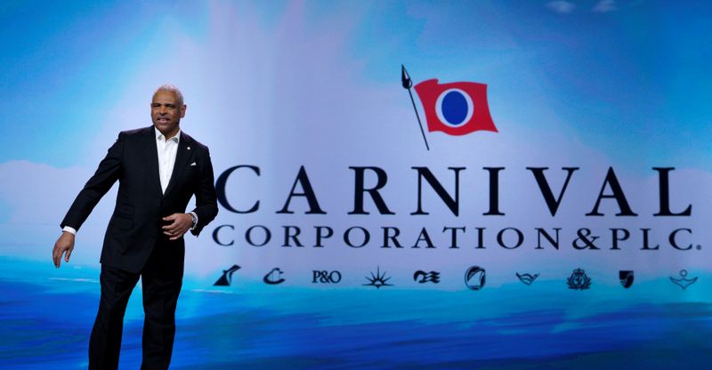 Arnold Donald, CEO of Carnival Corp. takes the stage to