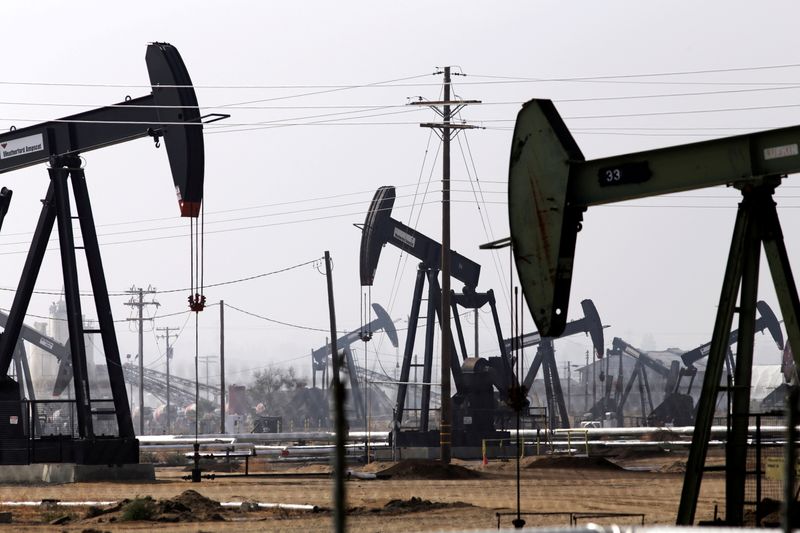 FILE PHOTO: Oil drills are pictured in the Kern River
