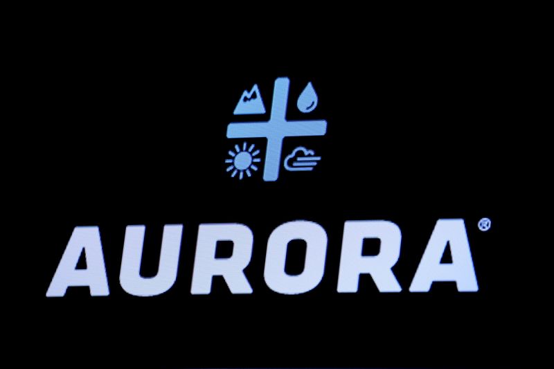 FILE PHOTO: The Logo for Aurora Cannabis Inc., a Canadian