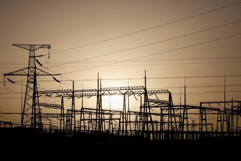 FILE PHOTO: Electricity pylons and power lines are pictured at
