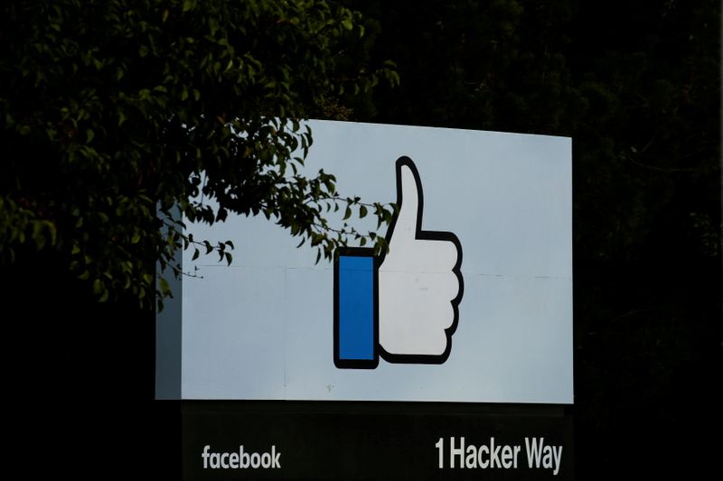 FILE PHOTO: FILE PHOTO: The entrance sign to Facebook headquarters