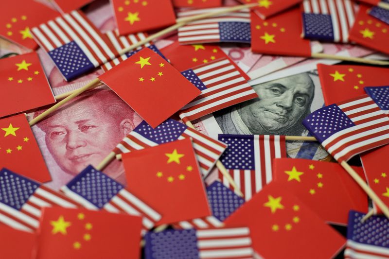 FILE PHOTO: Illustration picture showing U.S. dollar and China’s yuan