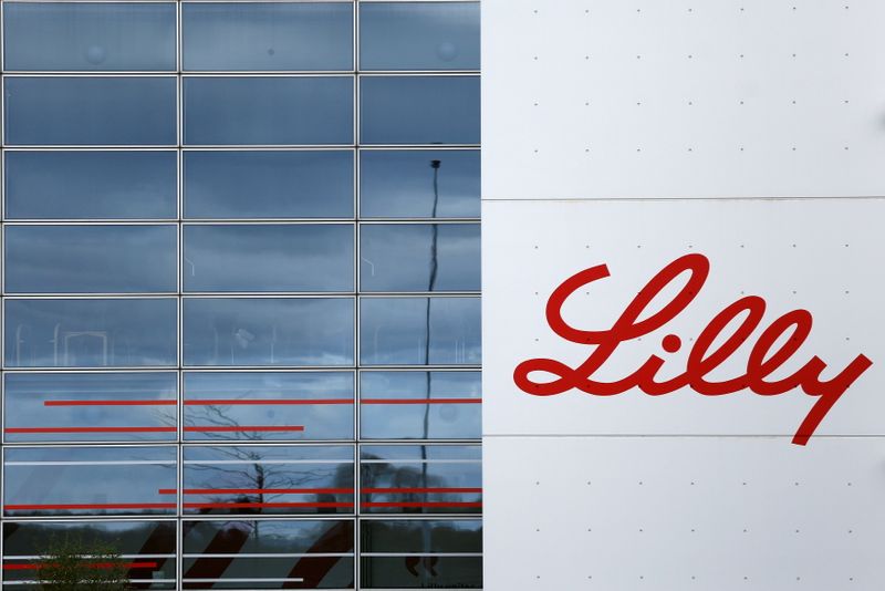 FILE PHOTO: The logo of Lilly is seen on a