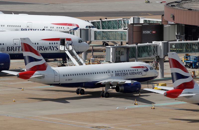 FILE PHOTO: British Airways aircraft are parked at the South
