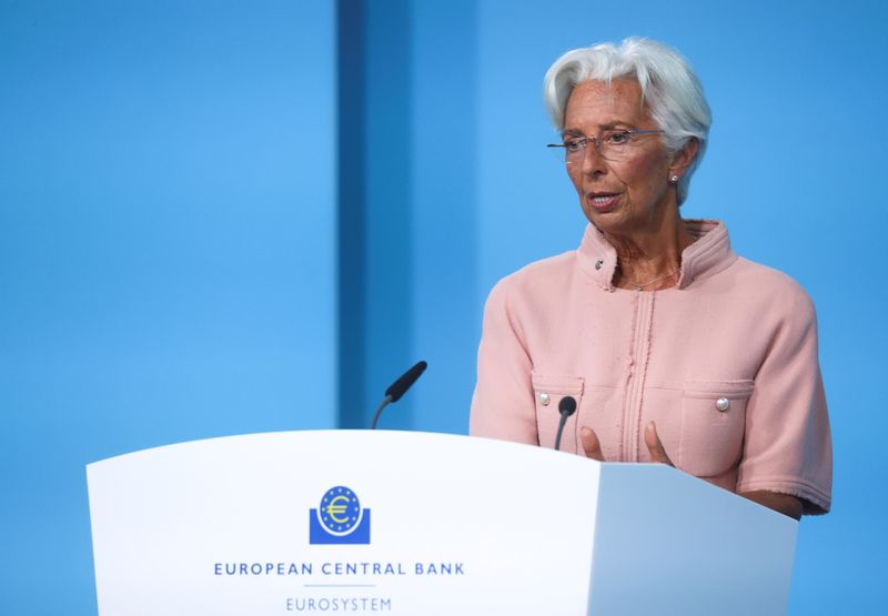 ECB President Lagarde takes part in a news conference in