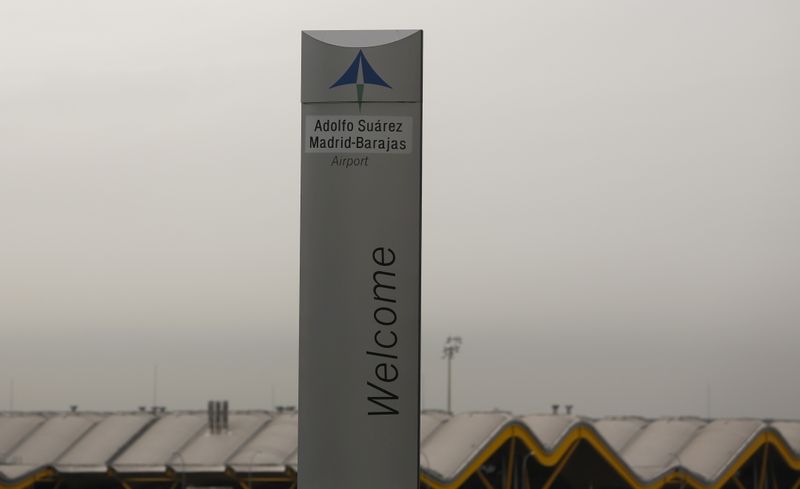 FILE PHOTO: The logo of Spanish airports operator Aena is