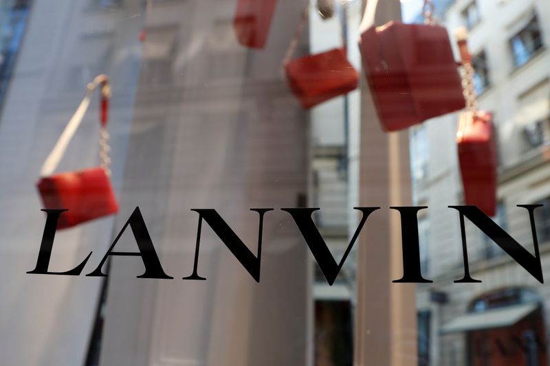 FILE PHOTO: The logo of Lanvin, luxury clothing and accessories,
