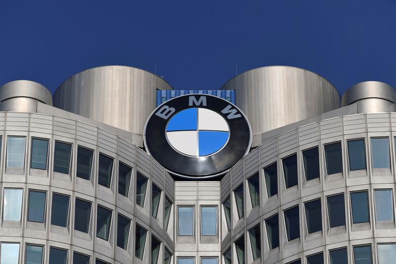 FILE PHOTO: The logo of German car manufacturer BMW is