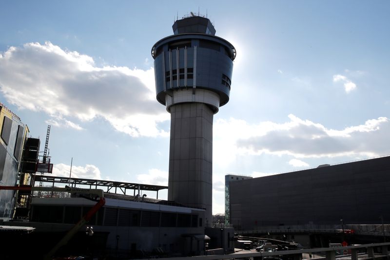The control tower at LaGuardia Airport in New York City