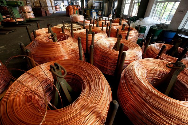 FILE PHOTO: Copper rods are seen at Truong Phu cable