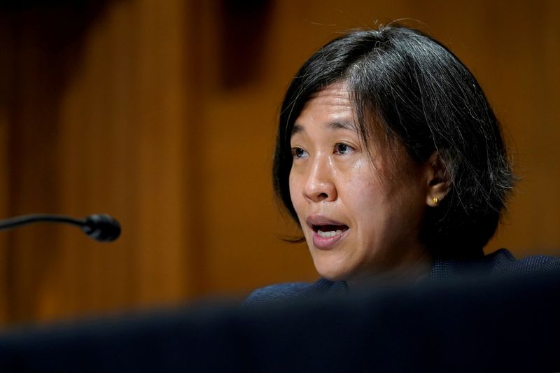 FILE PHOTO: Katherine Tai testifies before Senate Finance Committee in