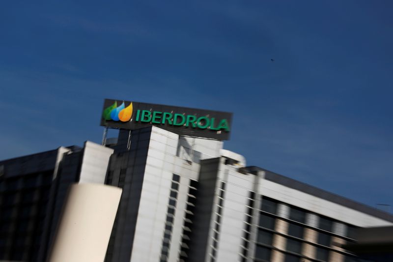 FILE PHOTO: The logo of Spanish power company Iberdrola is