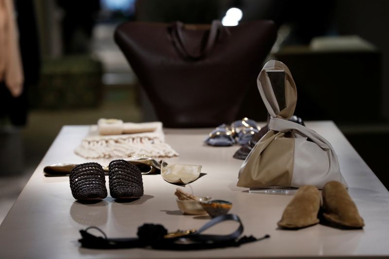 Accessories by the Hungarian luxury brand Nanushka are seen in